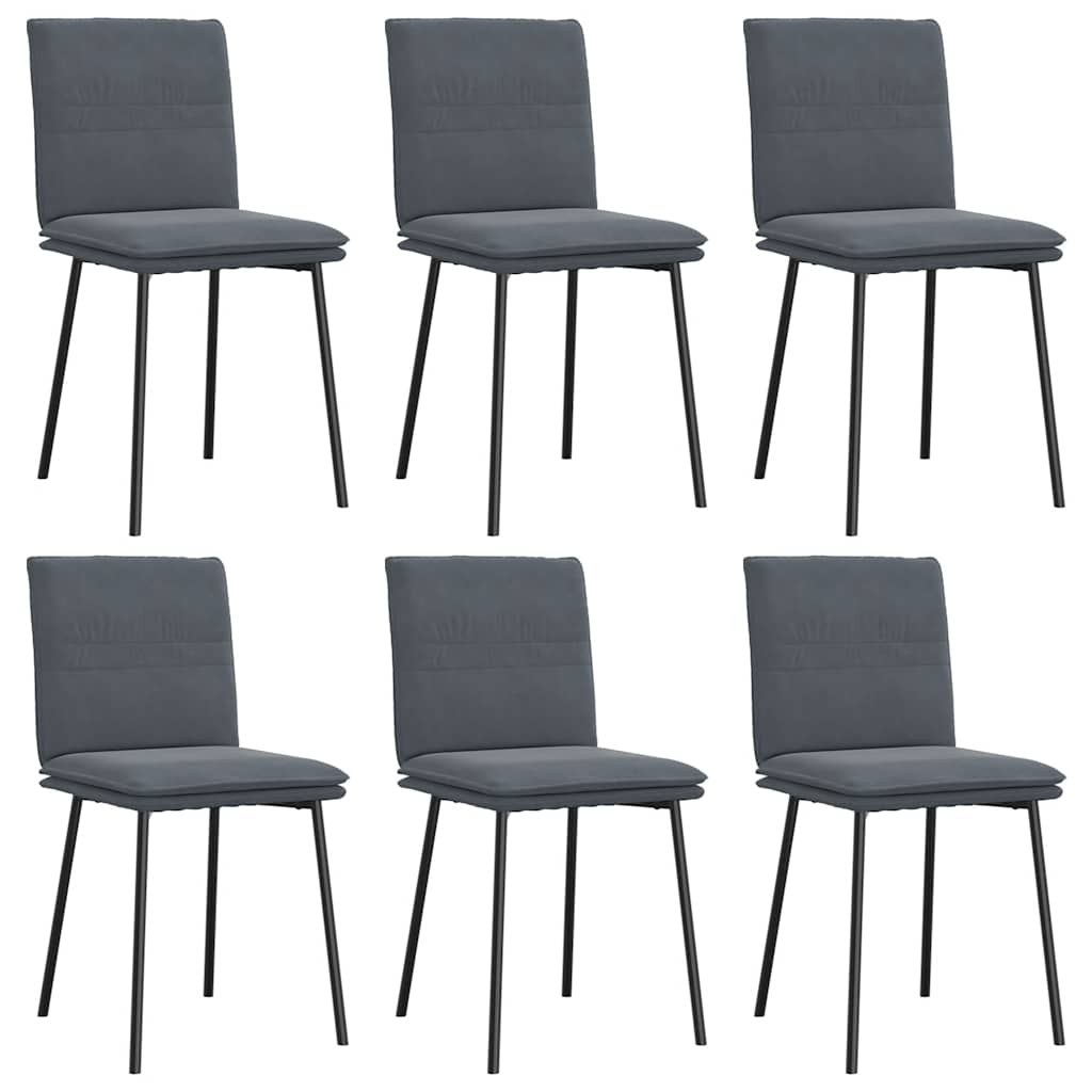 Chaises à manger lot de 6 gris foncé velours - XIOS
