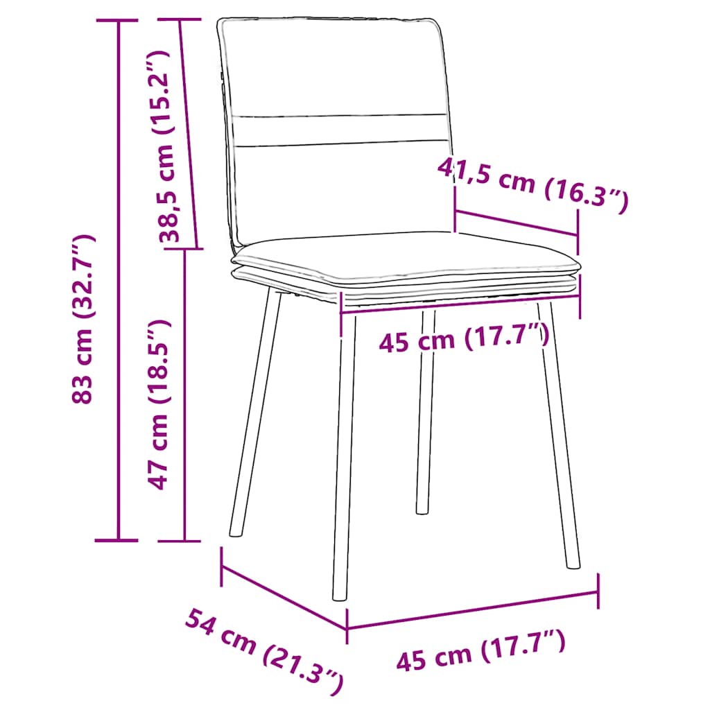 Chaises à manger lot de 6 gris foncé velours - XIOS