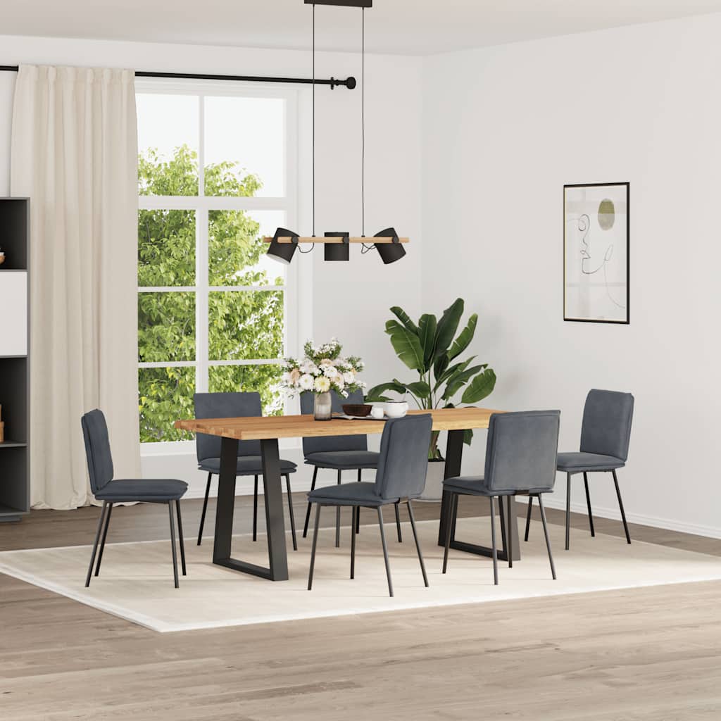 Chaises à manger lot de 6 gris foncé velours - XIOS