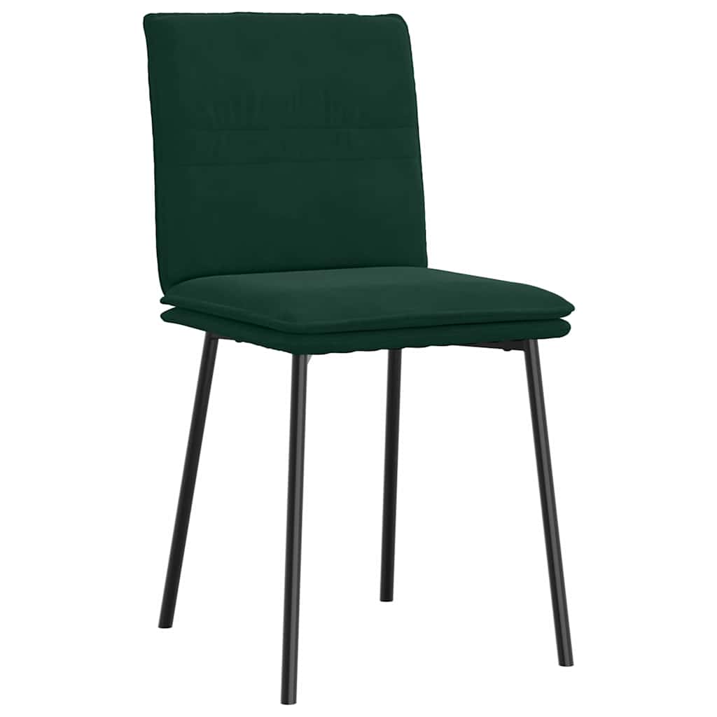 Chaises à manger lot de 6 vert foncé velours - XIOS