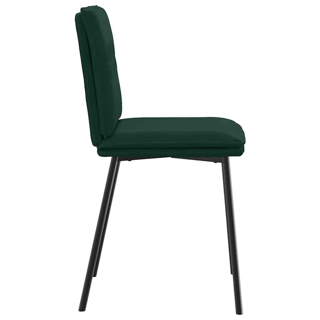 Chaises à manger lot de 6 vert foncé velours - XIOS
