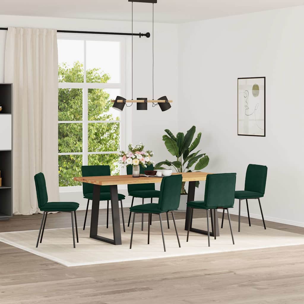 Chaises à manger lot de 6 vert foncé velours - XIOS