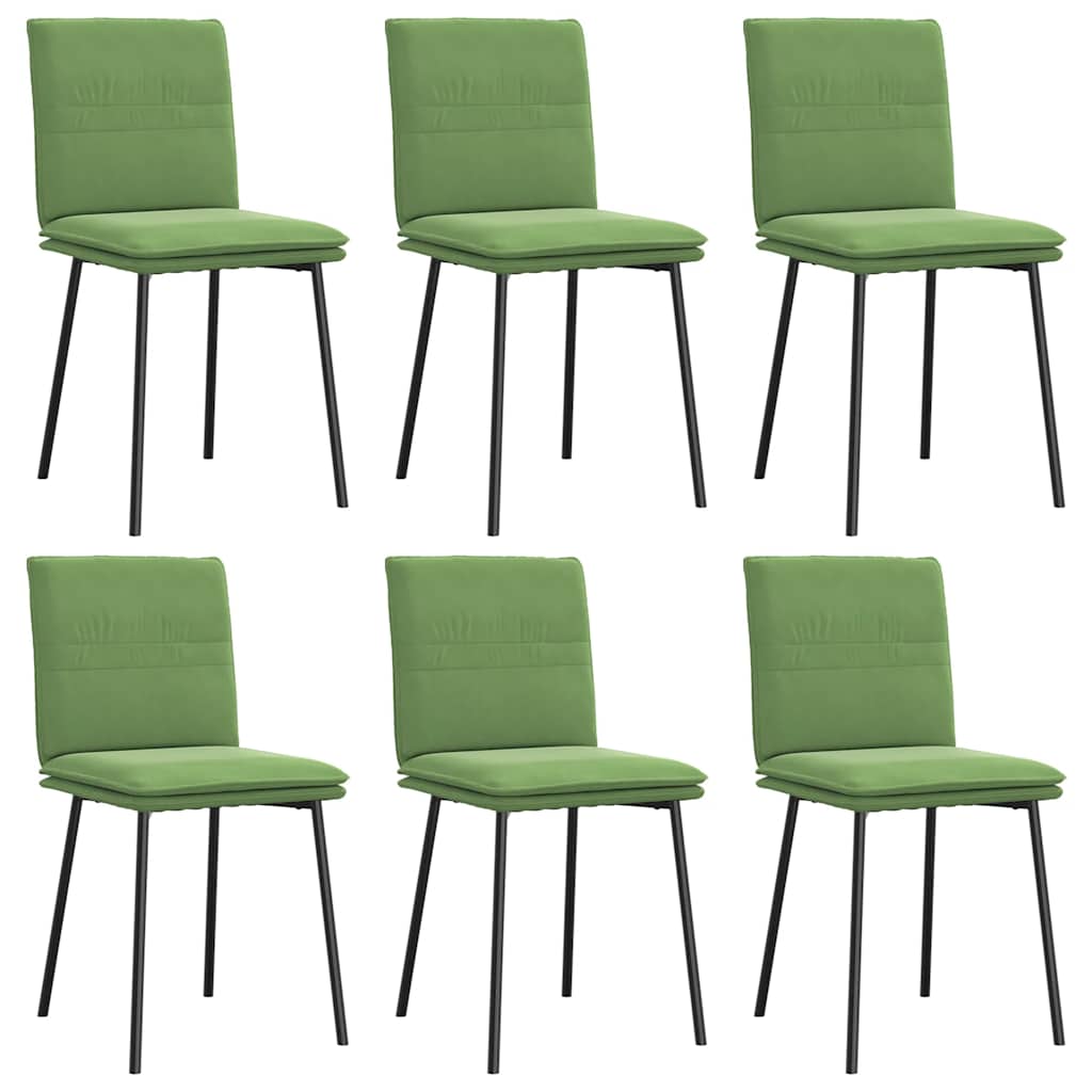 Chaises à manger lot de 6 vert clair velours - XIOS