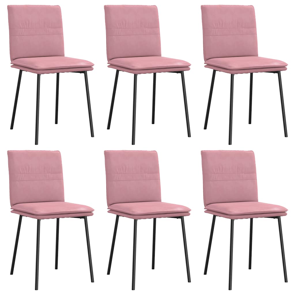 Chaises à manger lot de 6 rose velours - XIOS