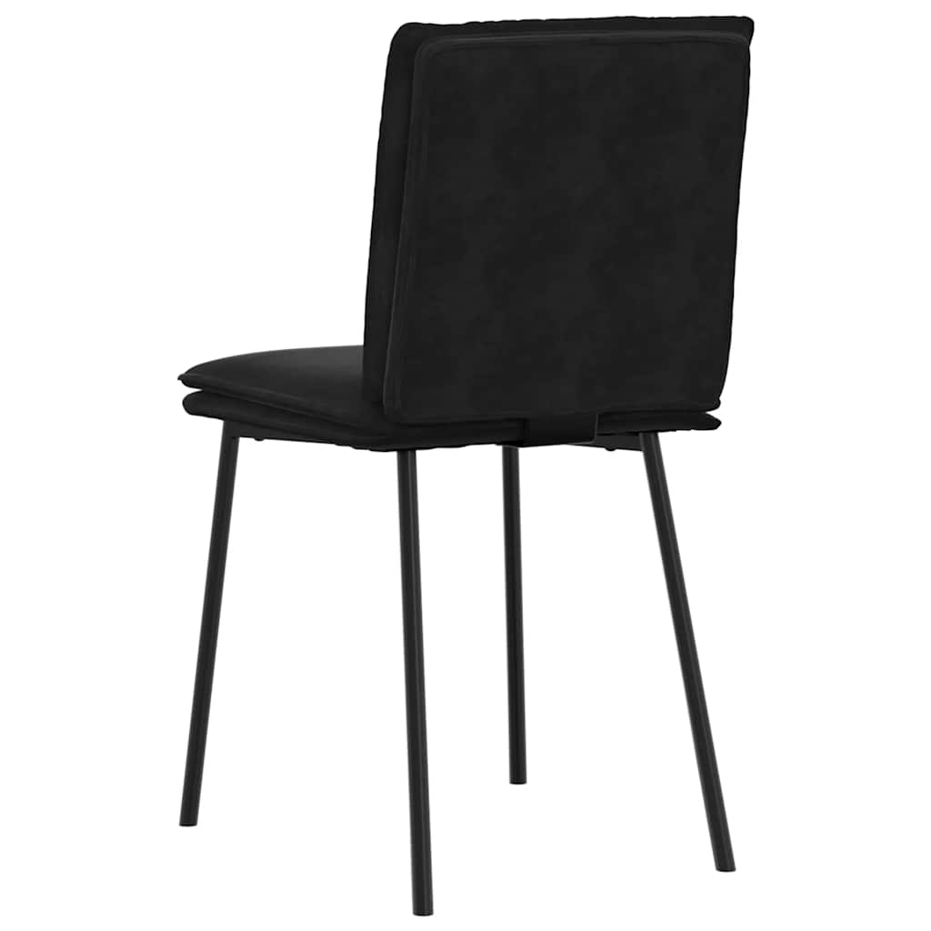Chaises à manger lot de 6 noir velours - XIOS