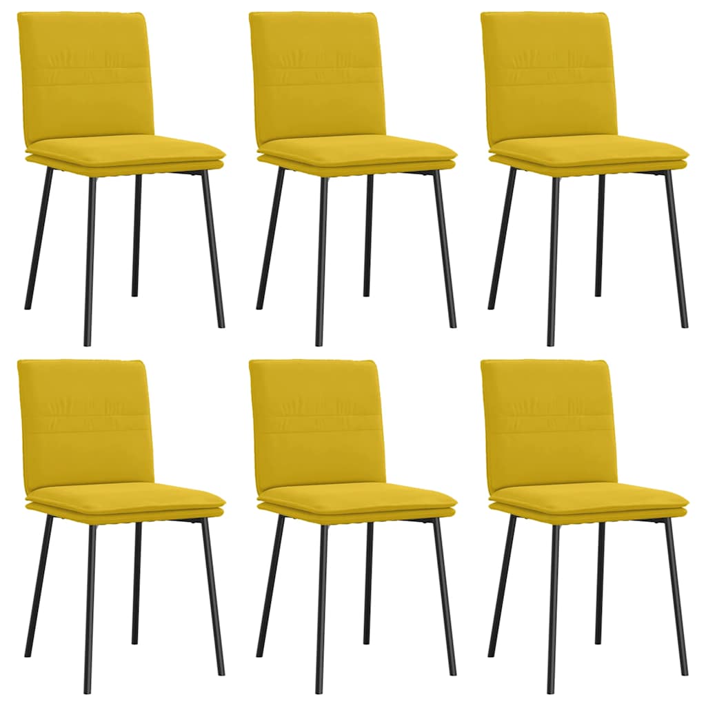 Chaises à manger lot de 6 jaune velours - XIOS