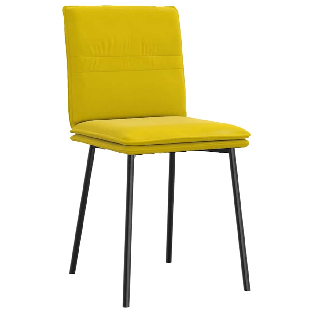 Chaises à manger lot de 6 jaune velours - XIOS