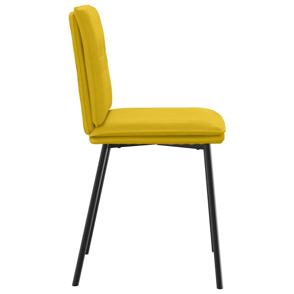 Chaises à manger lot de 6 jaune velours - XIOS