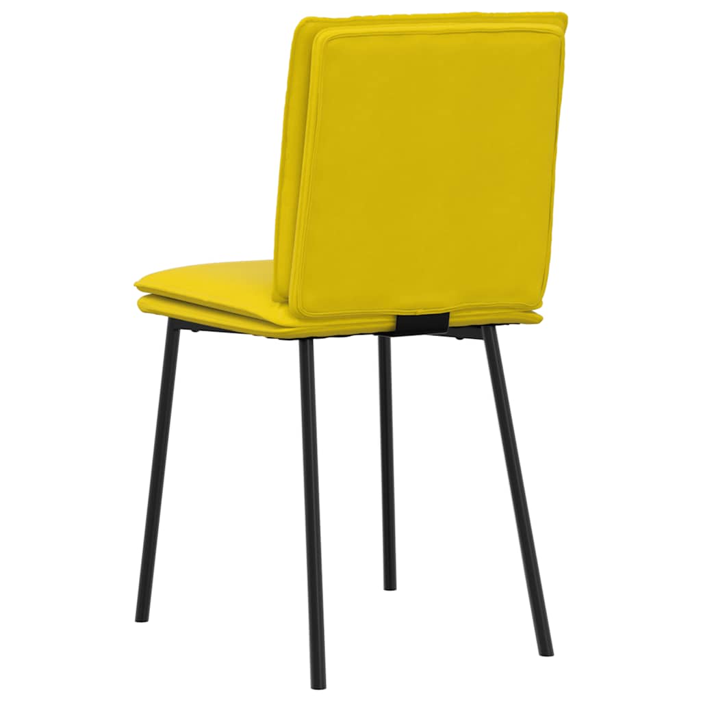 Chaises à manger lot de 6 jaune velours - XIOS