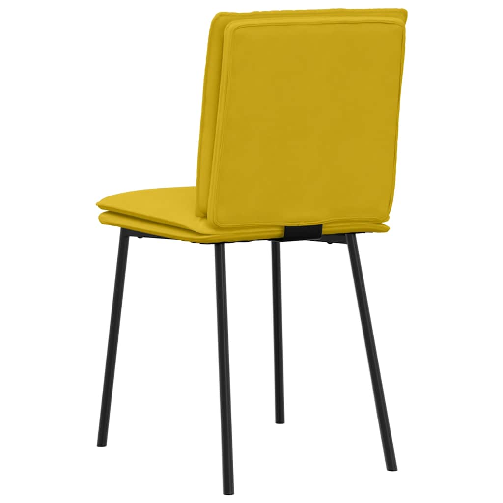 Chaises à manger lot de 6 jaune velours - XIOS