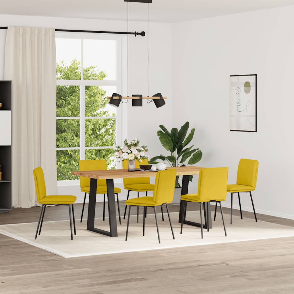 Chaises à manger lot de 6 jaune velours - XIOS