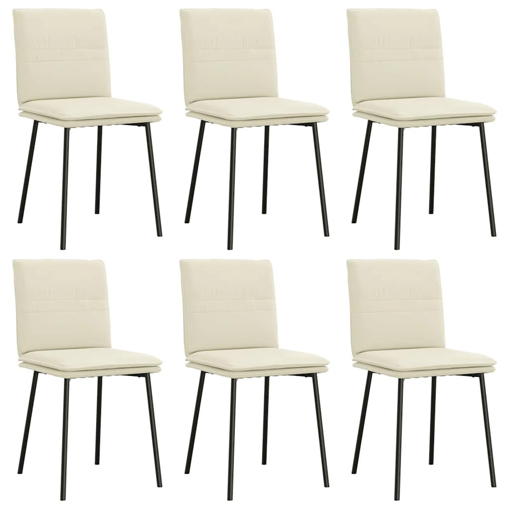 Chaises à manger lot de 6 crème velours - XIOS