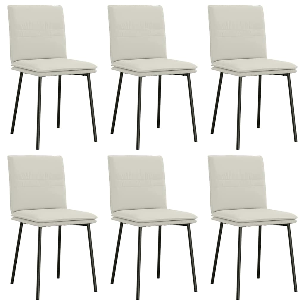 Chaises à manger lot de 6 crème velours - XIOS