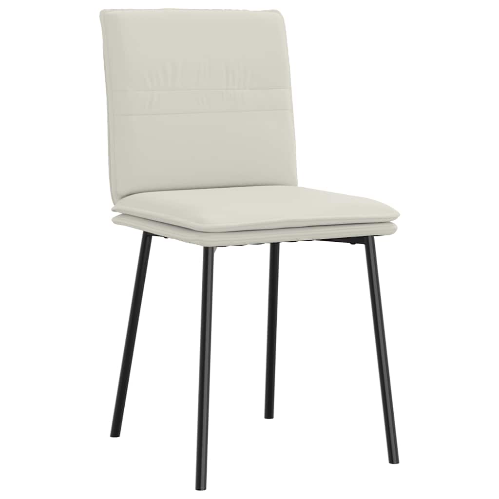 Chaises à manger lot de 6 crème velours - XIOS