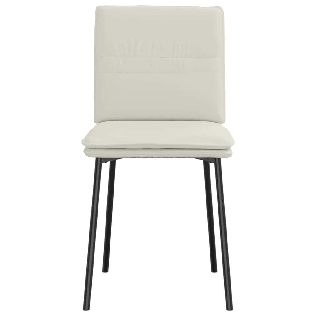Chaises à manger lot de 6 crème velours - XIOS