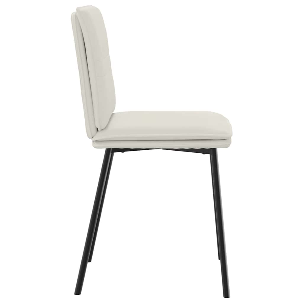 Chaises à manger lot de 6 crème velours - XIOS