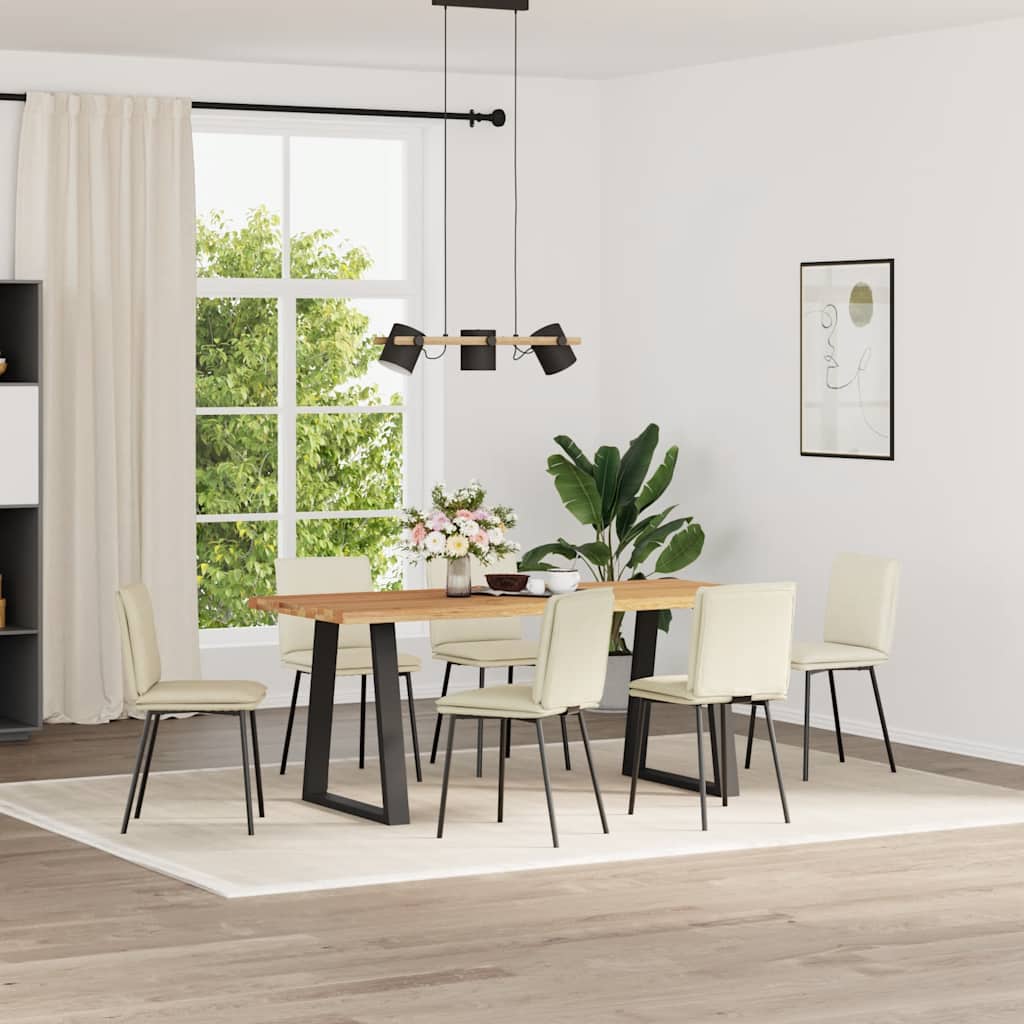 Chaises à manger lot de 6 crème velours - XIOS