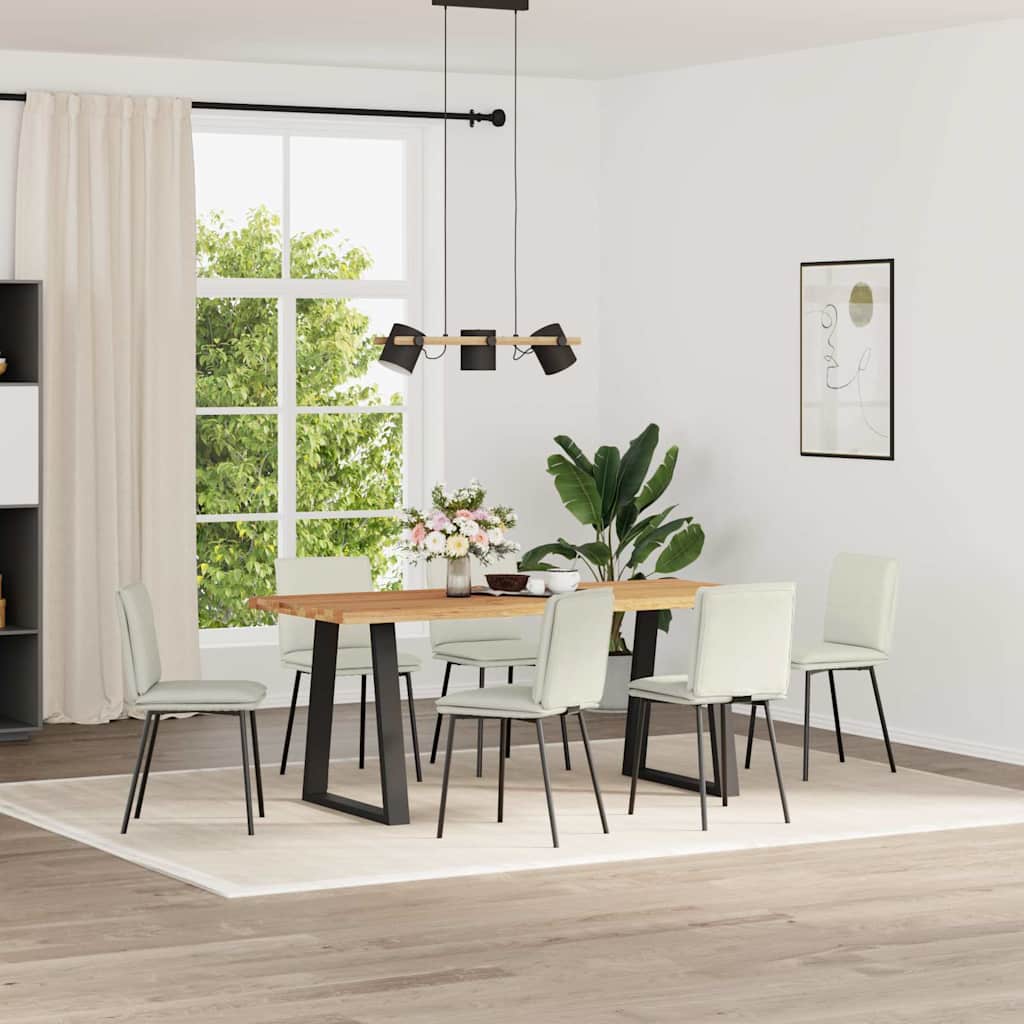 Chaises à manger lot de 6 crème velours - XIOS