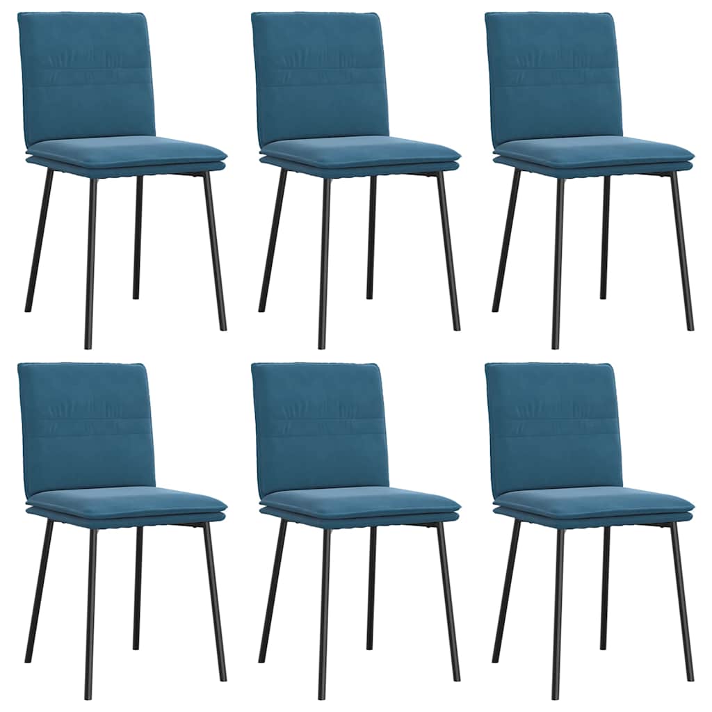 Chaises à manger lot de 6 bleu velours - XIOS