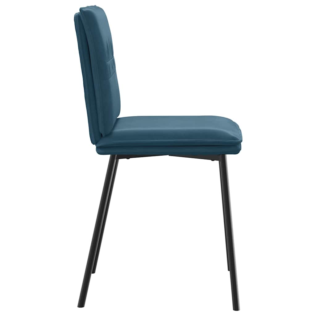 Chaises à manger lot de 6 bleu velours - XIOS