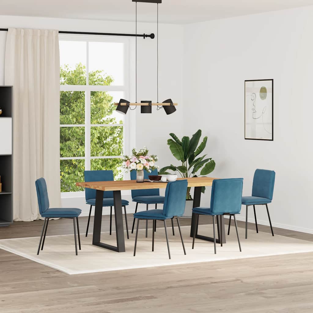 Chaises à manger lot de 6 bleu velours - XIOS