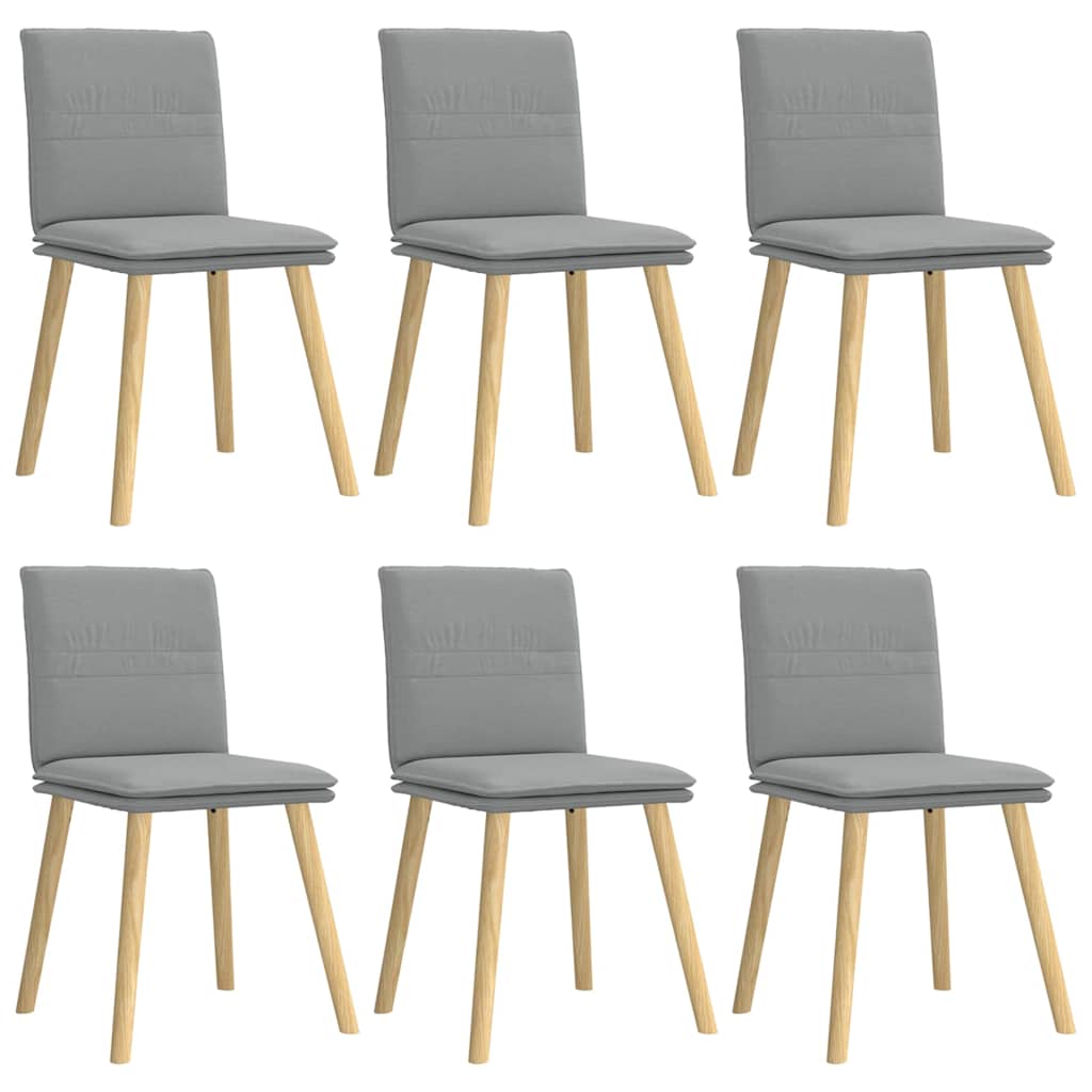 Chaises à manger lot de 6 gris clair tissu - XIOS