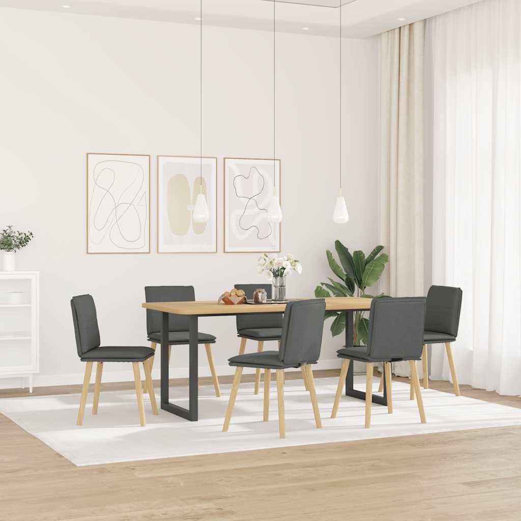 Chaises à manger lot de 6 gris foncé tissu - XIOS