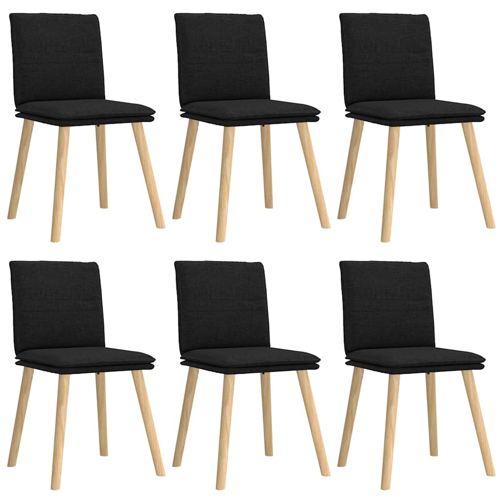 Chaises à manger lot de 6 noir tissu - XIOS