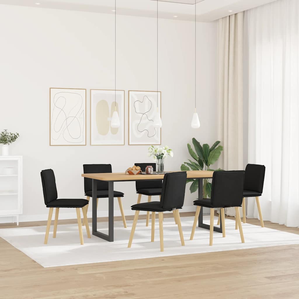 Chaises à manger lot de 6 noir tissu - XIOS