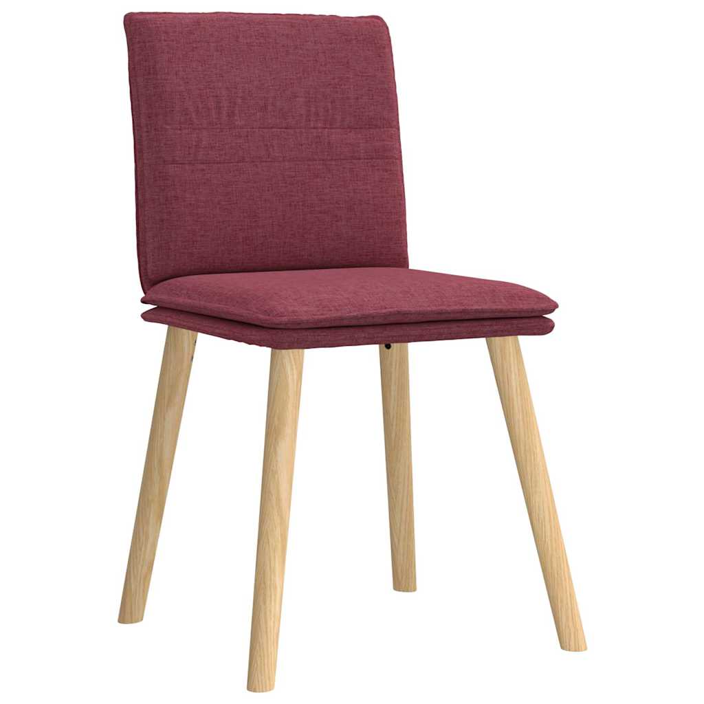 Chaises à manger lot de 6 rouge bordeaux tissu - XIOS