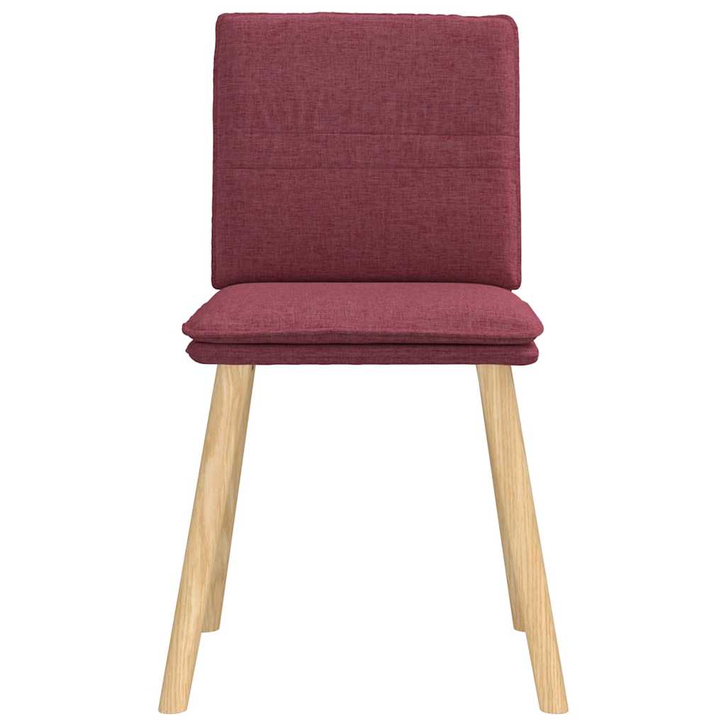 Chaises à manger lot de 6 rouge bordeaux tissu - XIOS