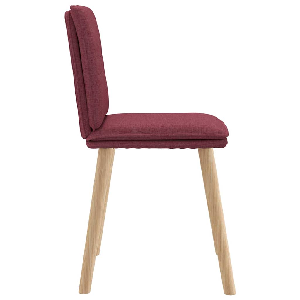 Chaises à manger lot de 6 rouge bordeaux tissu - XIOS