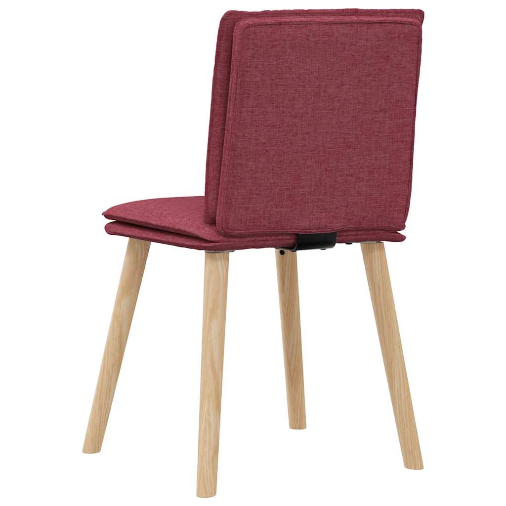 Chaises à manger lot de 6 rouge bordeaux tissu - XIOS