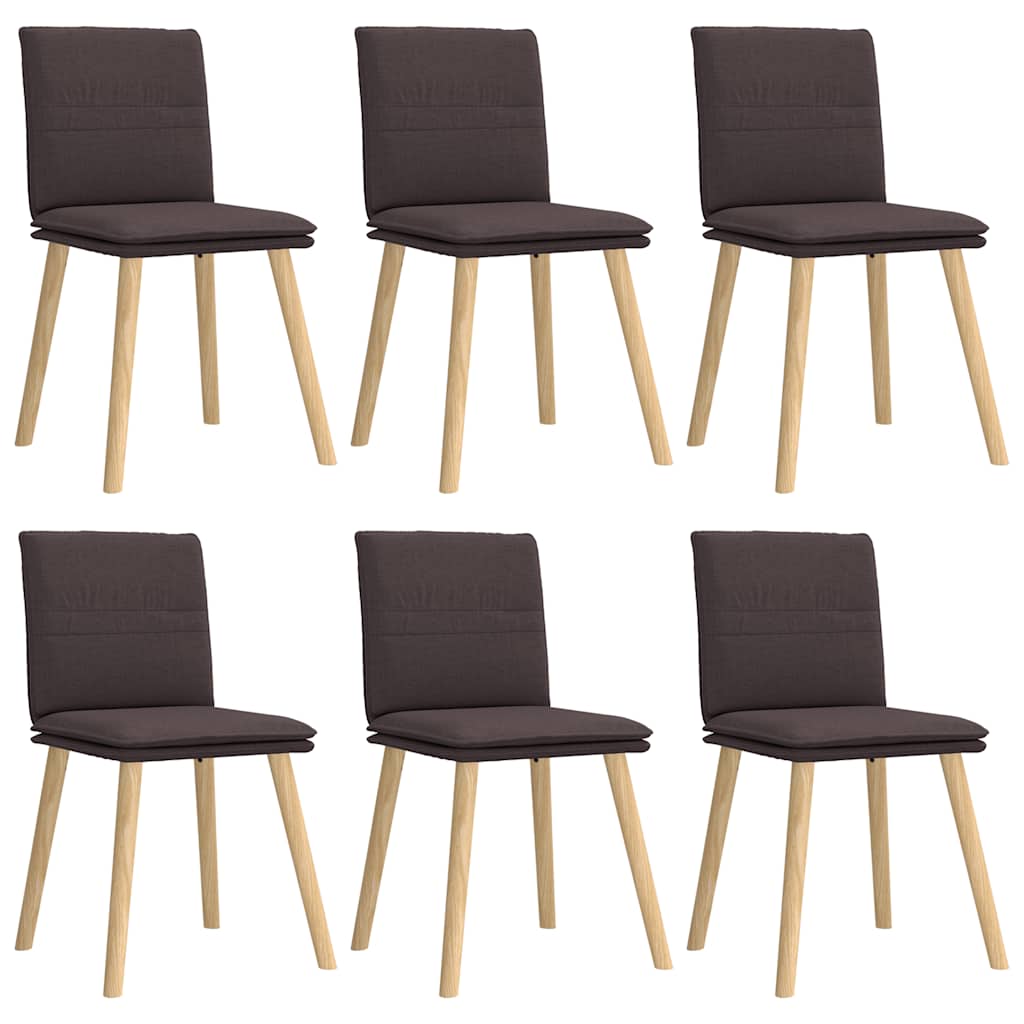 Chaises à manger lot de 6 marron foncé tissu - XIOS