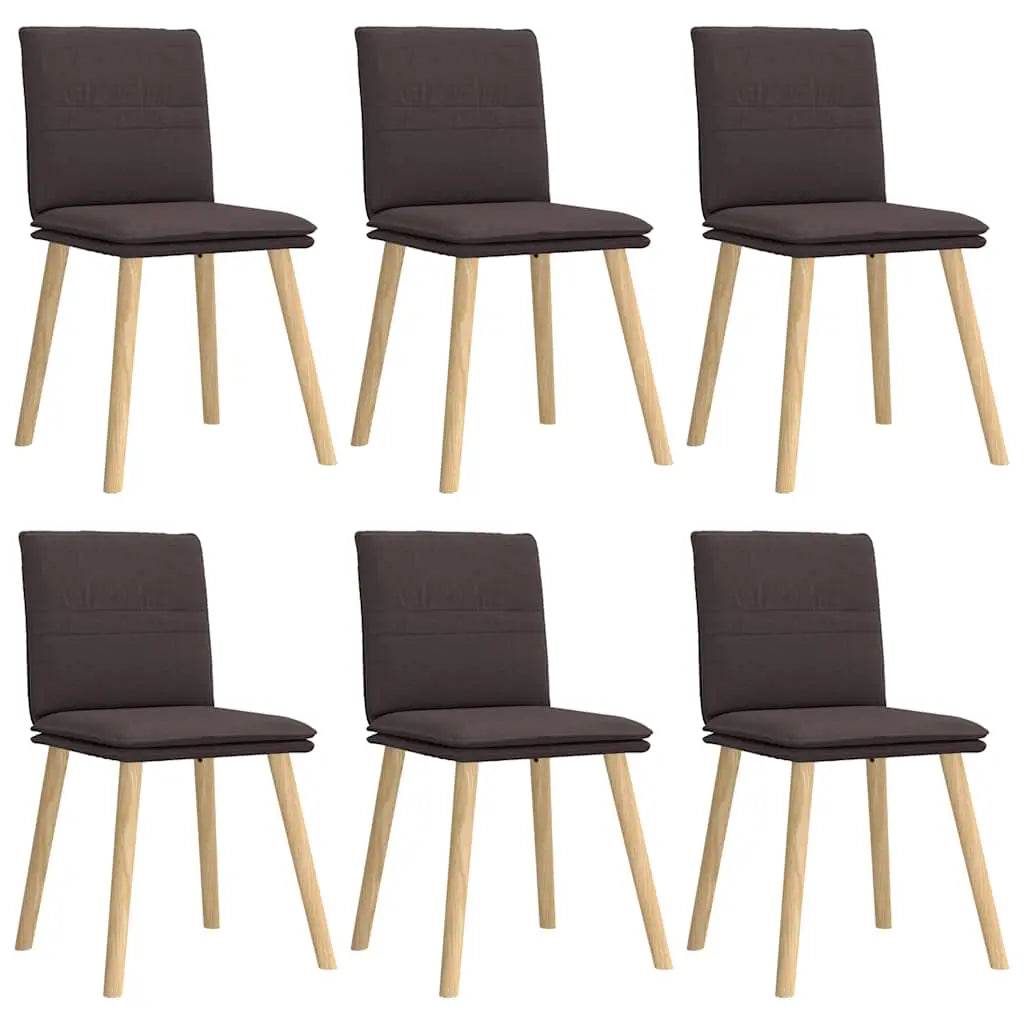 Chaises à manger lot de 6 marron foncé tissu - XIOS