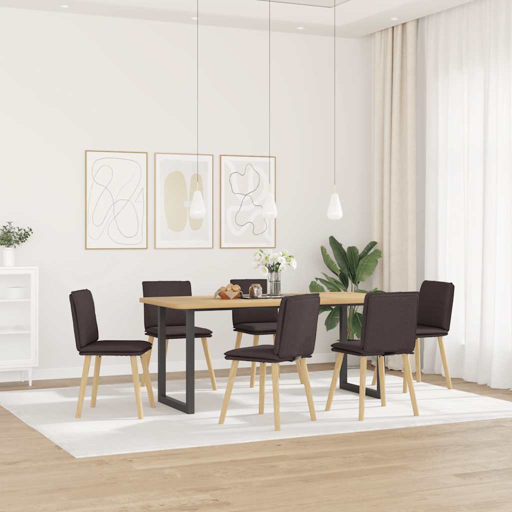 Chaises à manger lot de 6 marron foncé tissu - XIOS