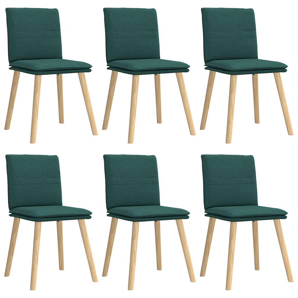 Chaises à manger lot de 6 vert foncé tissu - XIOS