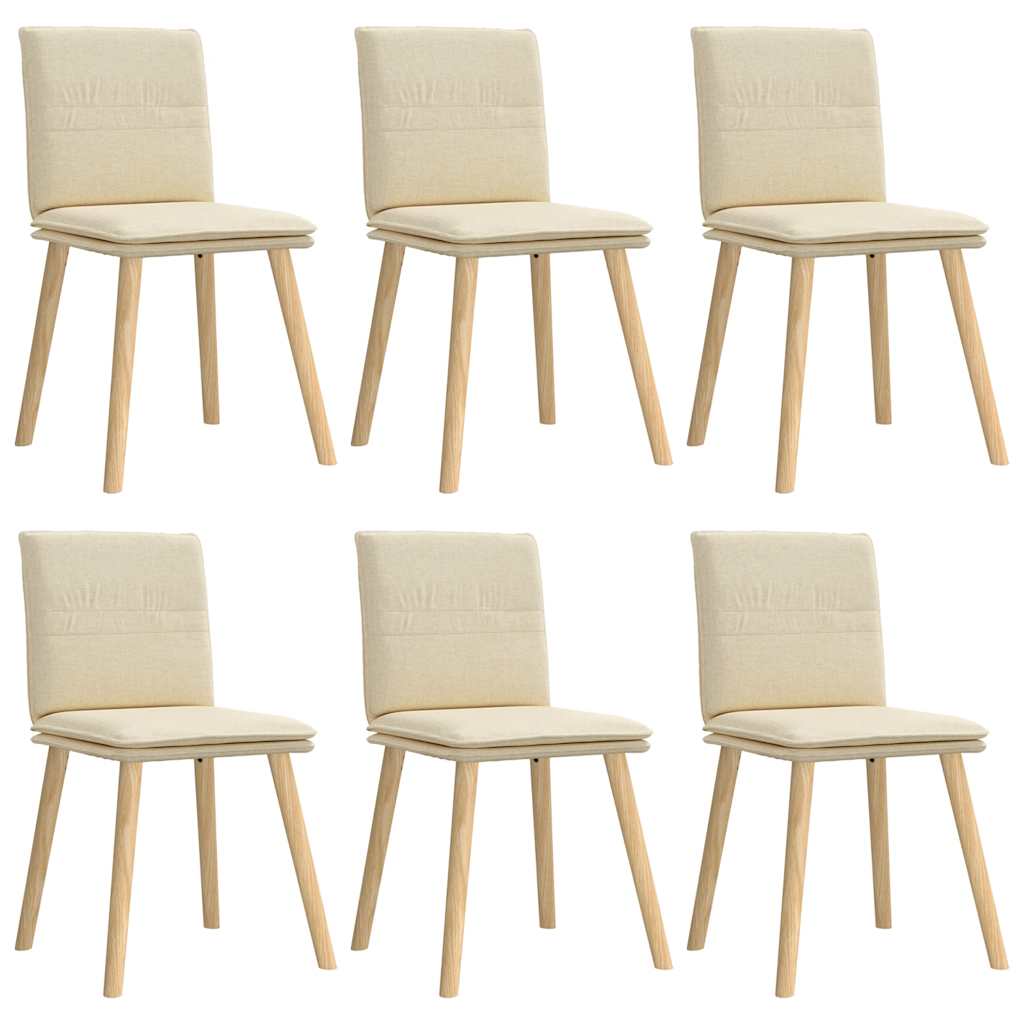 Chaises à manger lot de 6 crème tissu - XIOS