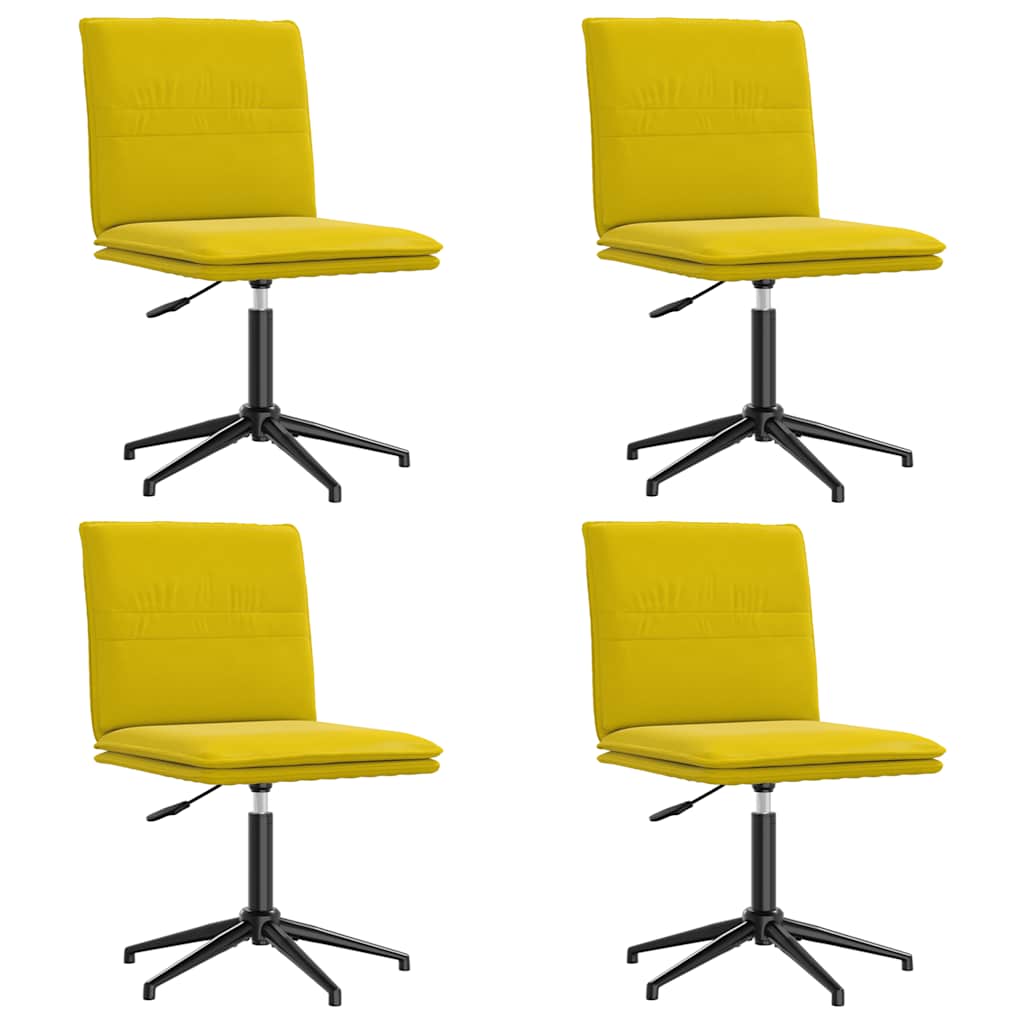 Chaises à manger lot de 4 jaune velours - XIOS