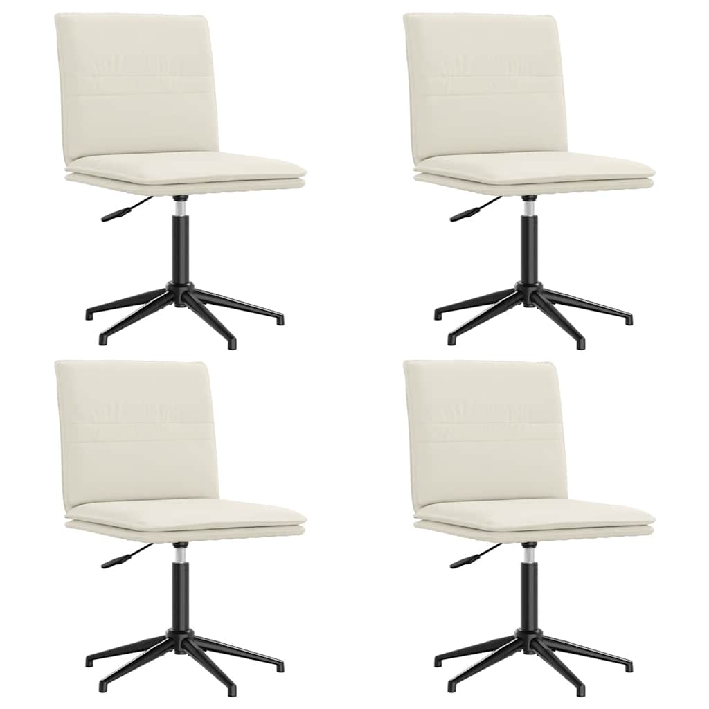 Chaises à manger lot de 4 Crème Velours - XIOS