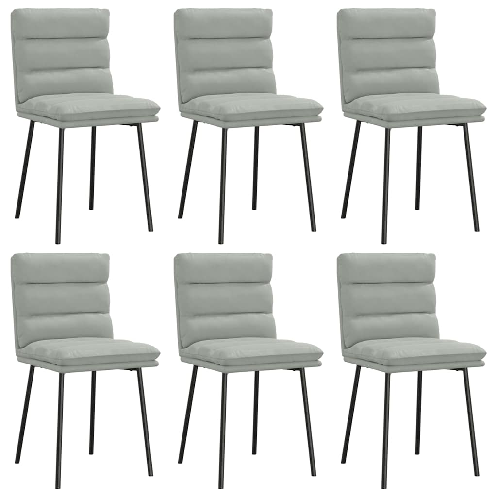 Chaises à manger lot de 6 gris clair velours - XIOS