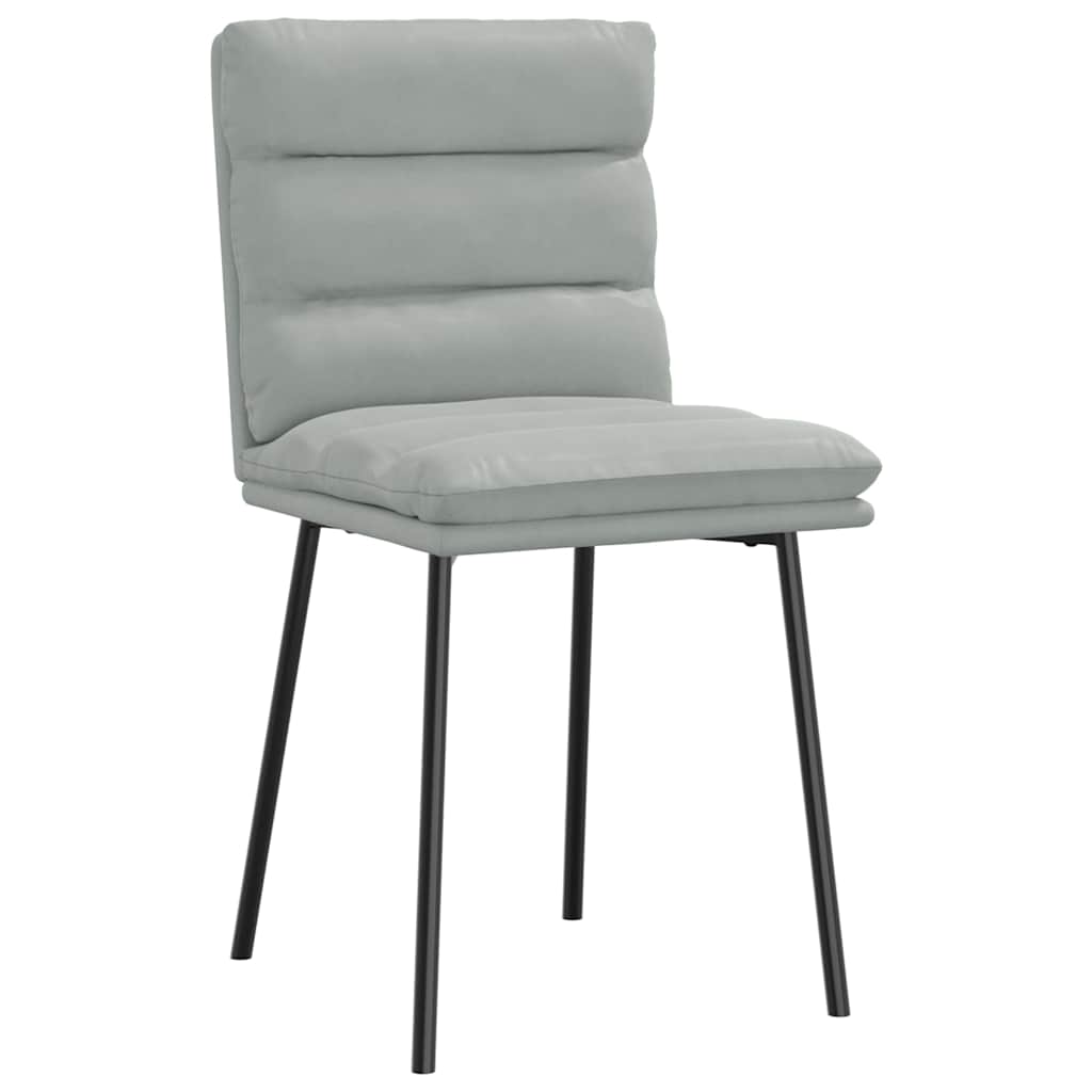 Chaises à manger lot de 6 gris clair velours - XIOS
