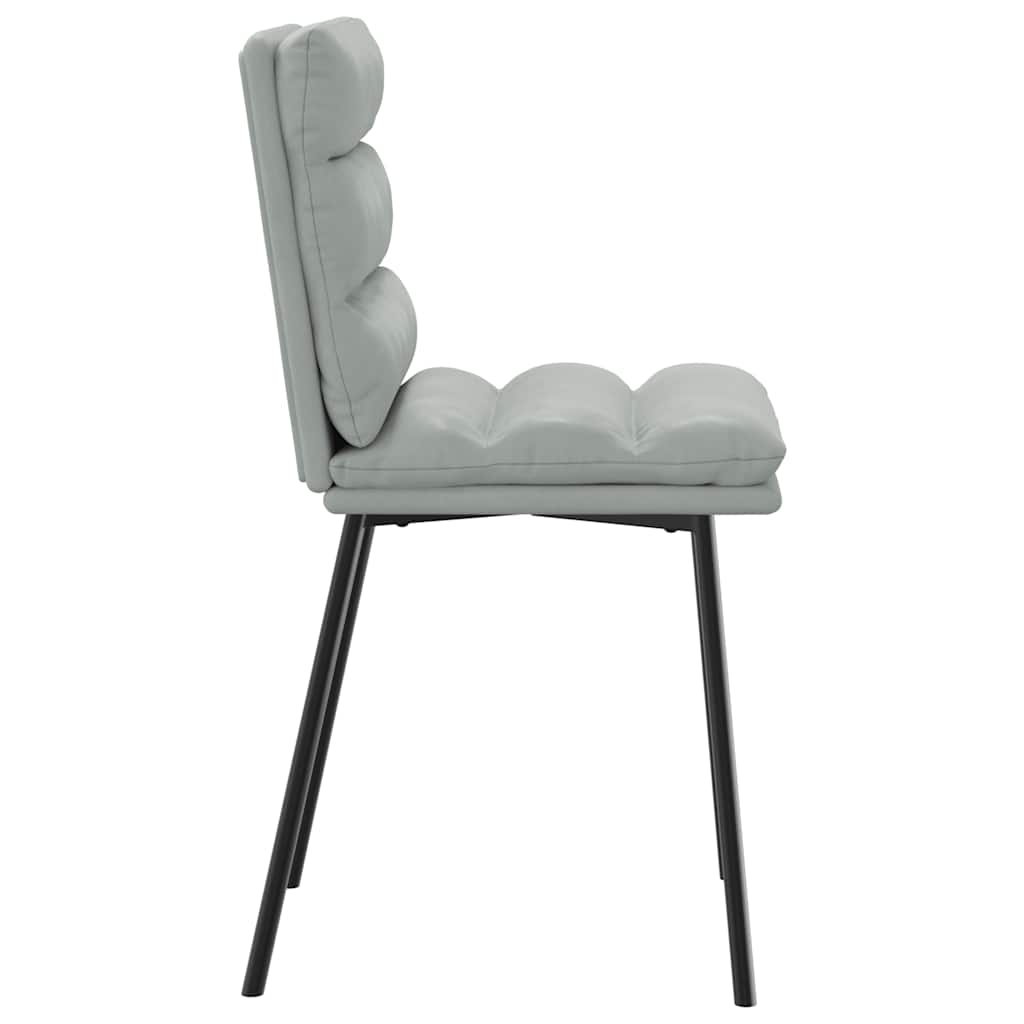 Chaises à manger lot de 6 gris clair velours - XIOS