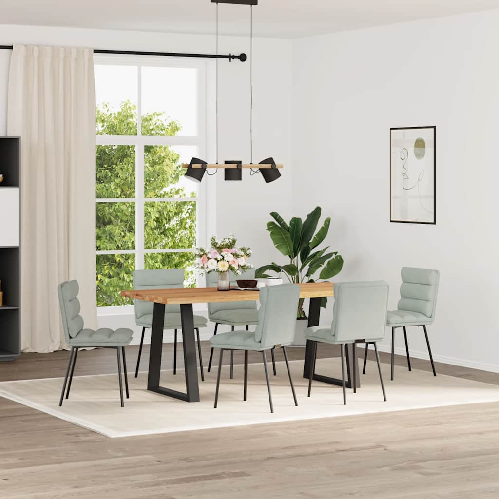 Chaises à manger lot de 6 gris clair velours - XIOS