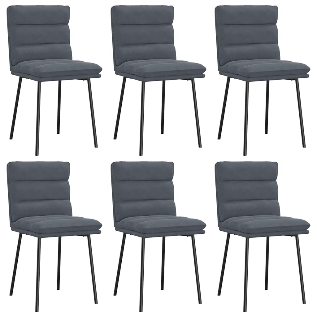 Chaises à manger lot de 6 gris foncé velours - XIOS