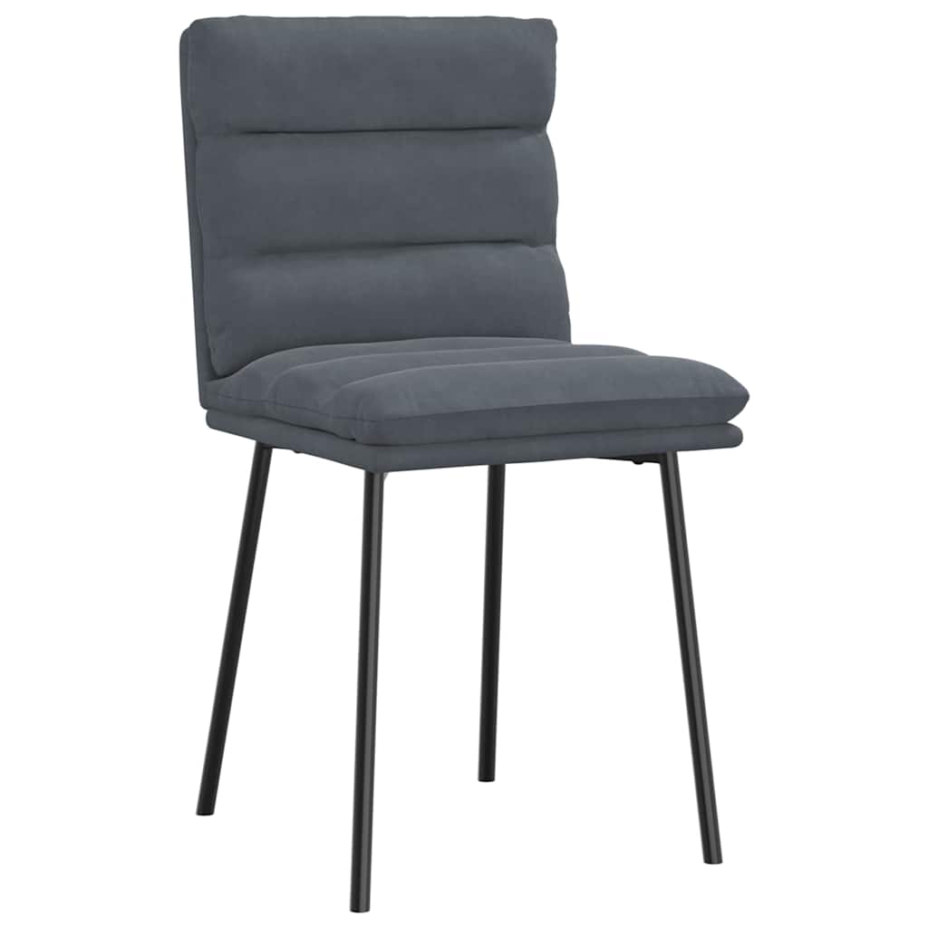 Chaises à manger lot de 6 gris foncé velours - XIOS