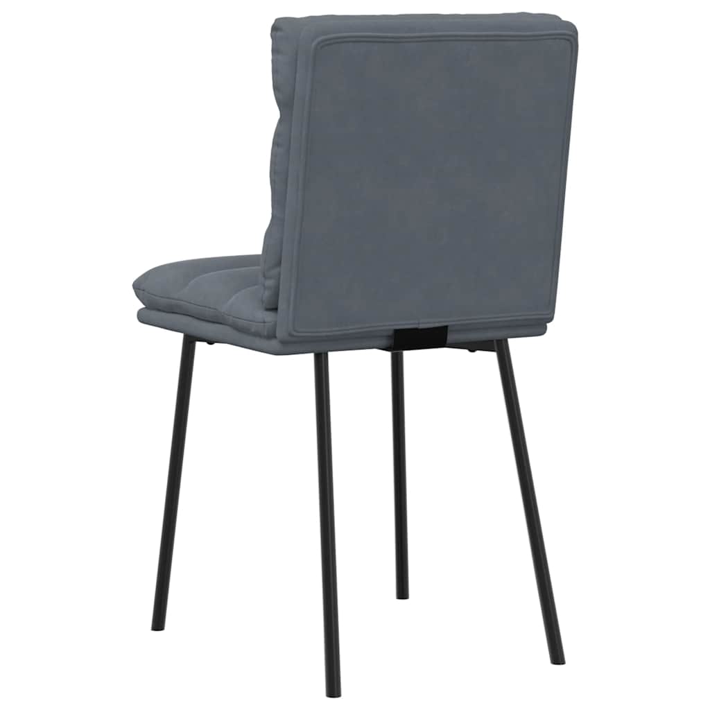 Chaises à manger lot de 6 gris foncé velours - XIOS