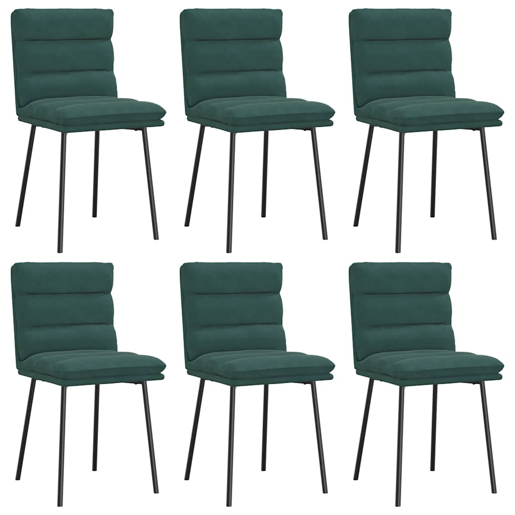 Chaises à manger lot de 6 vert foncé velours - XIOS
