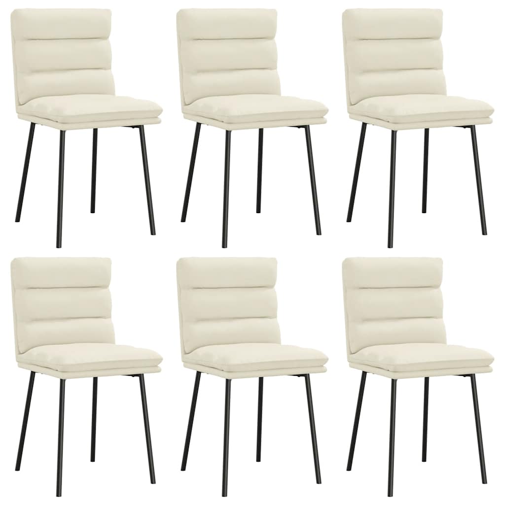 Chaises à manger lot de 6 crème velours - XIOS