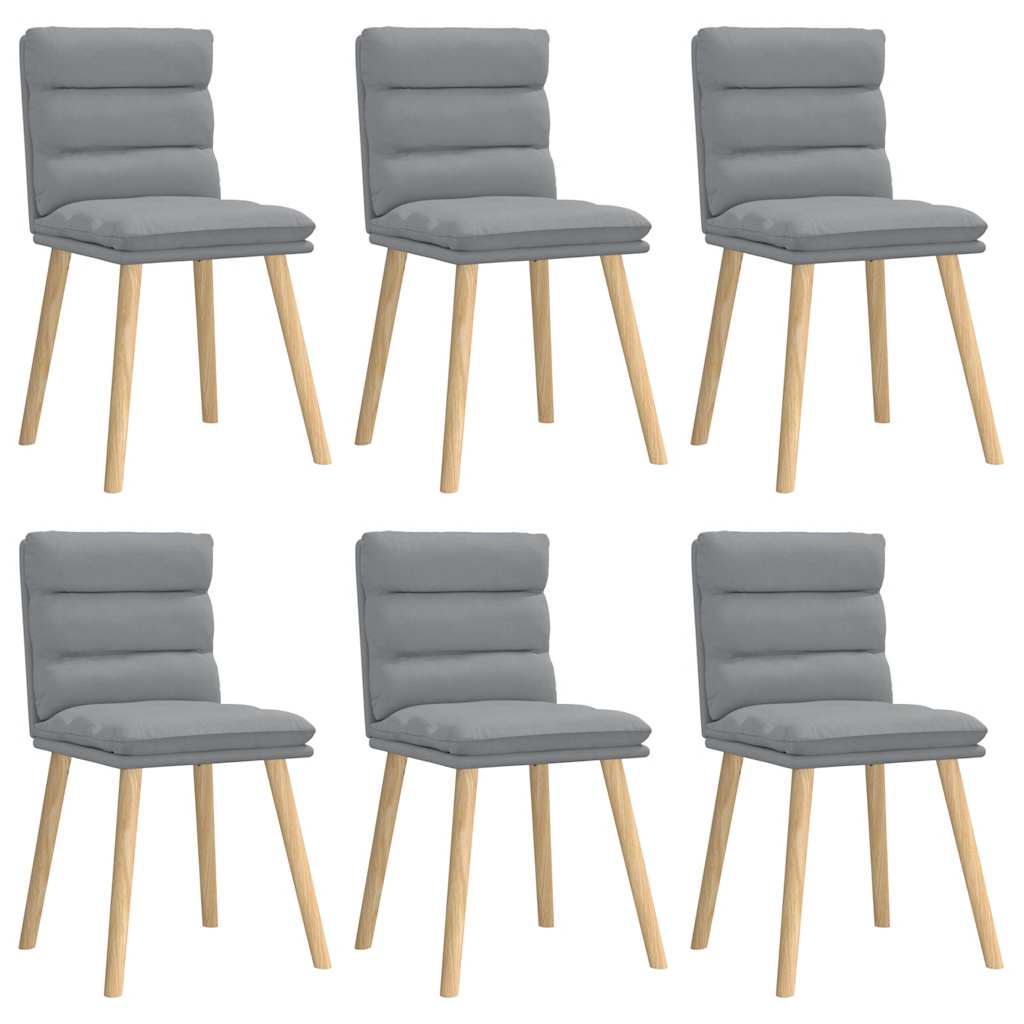 Chaises à manger lot de 6 gris clair tissu - XIOS
